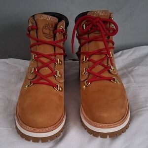 Timberland Brown Boots with Red Laces